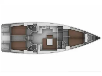 Floor plan of Bimba matta, a Bavaria 45 Cruiser sailboat at Piombino, Italy