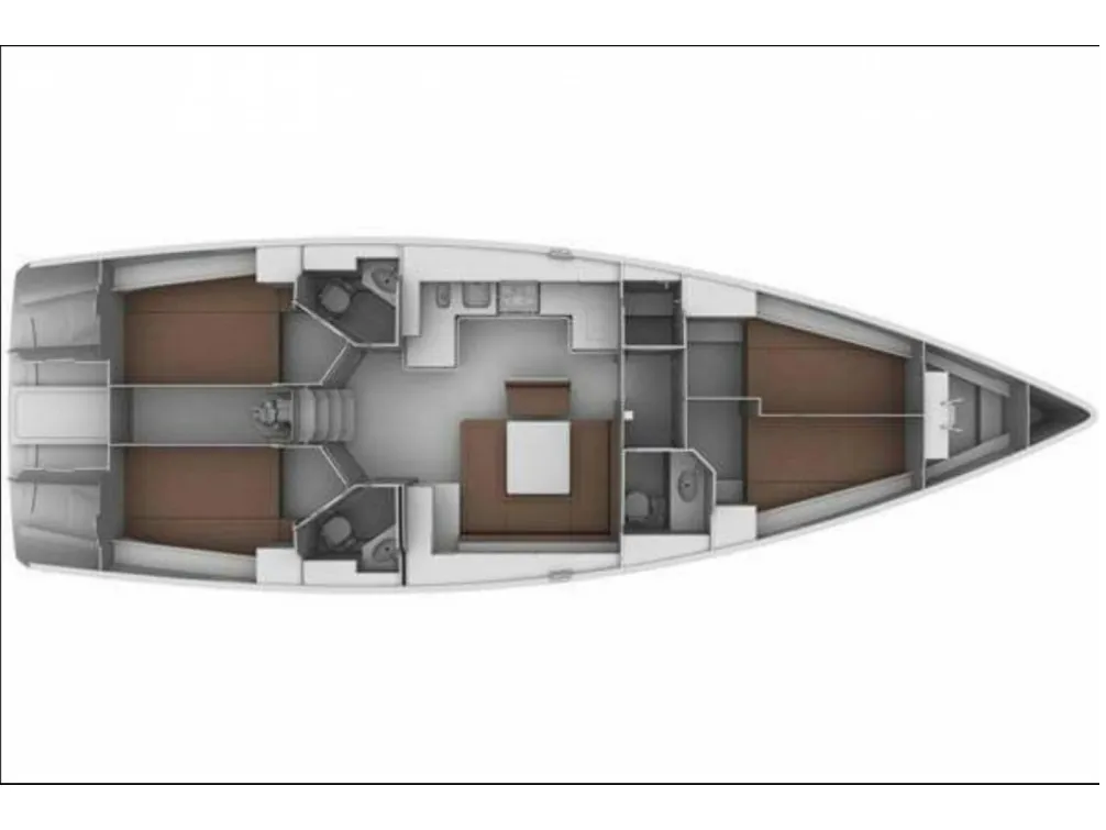 Floor plan of Bimba matta, a Bavaria 45 Cruiser sailboat at Piombino, Italy