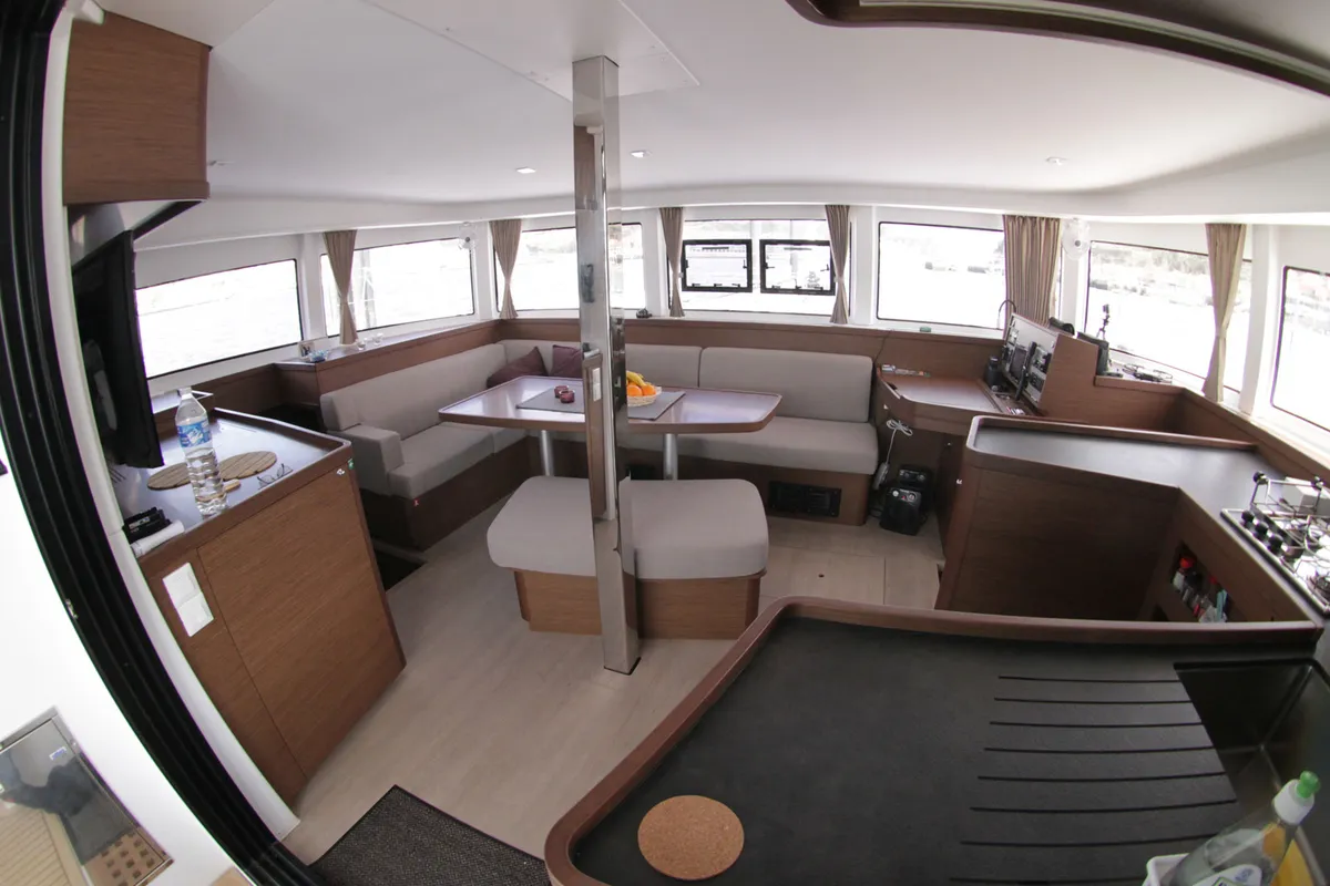 Salon of Titus, a Lagoon 42 OW catamaran at Općina Rogoznica, Croatia