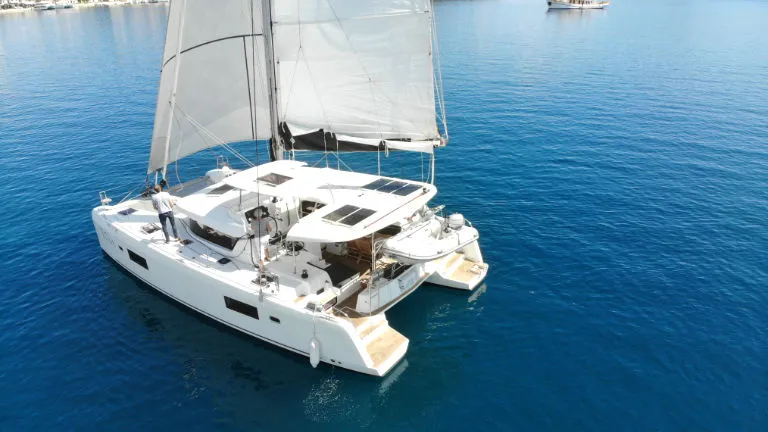 Exterior view of Titus, a Lagoon 42 OW catamaran at Općina Rogoznica, Croatia