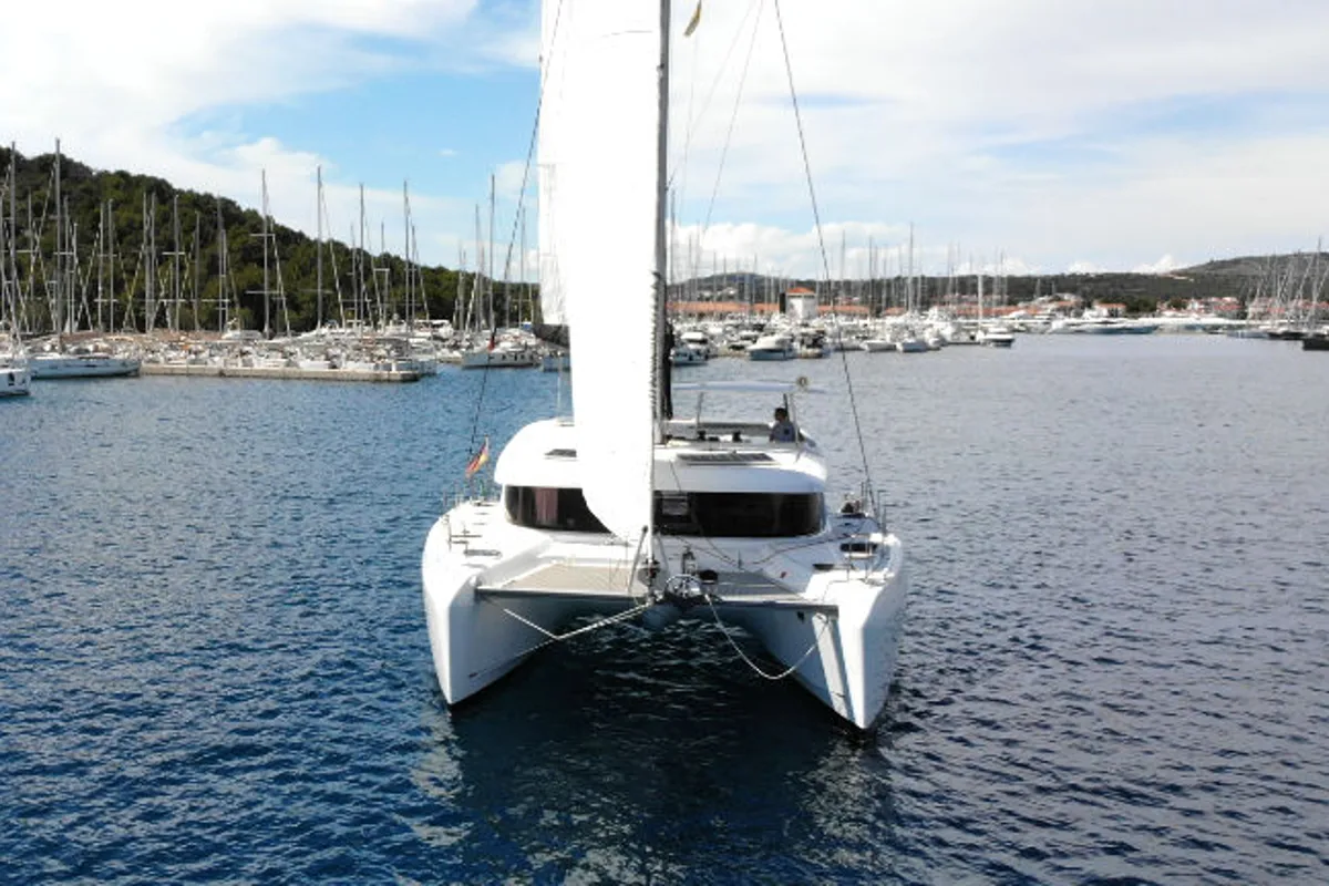 Exterior view of Titus, a Lagoon 42 OW catamaran at Općina Rogoznica, Croatia