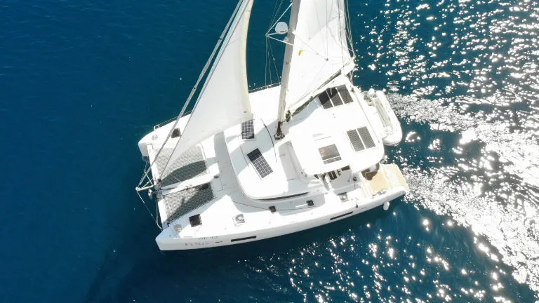 Exterior view of Titus, a Lagoon 42 OW catamaran at Općina Rogoznica, Croatia