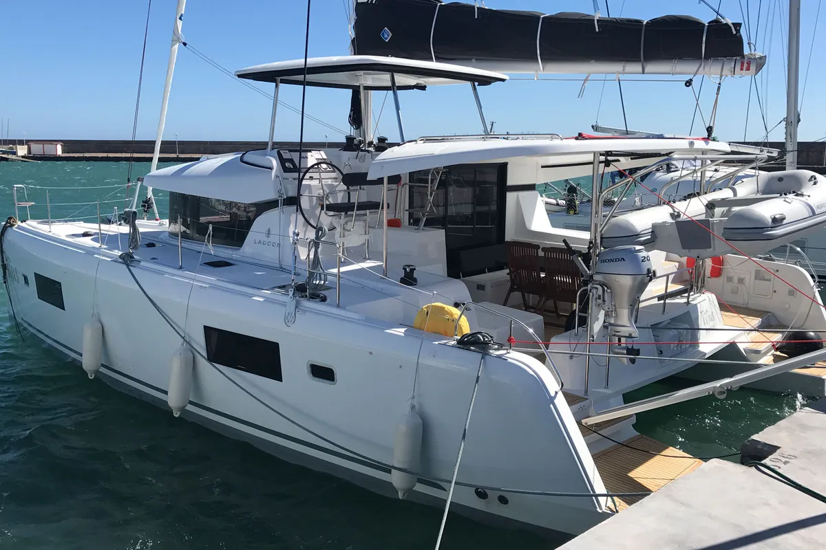 Exterior view of Titus, a Lagoon 42 OW catamaran at Općina Rogoznica, Croatia