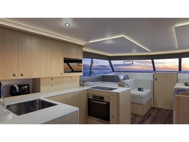 Galley of Big Joy, a Aquila 42 Yacht catamaran at Cannigione, Italy