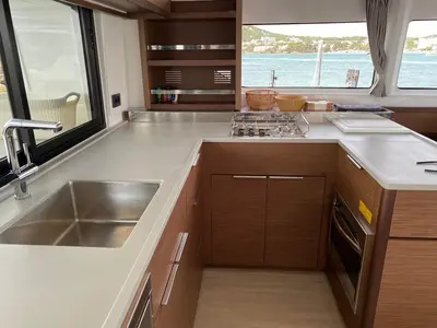 Galley of Keep, a Lagoon 46 catamaran at Sant Antoni de Portmany, Spain
