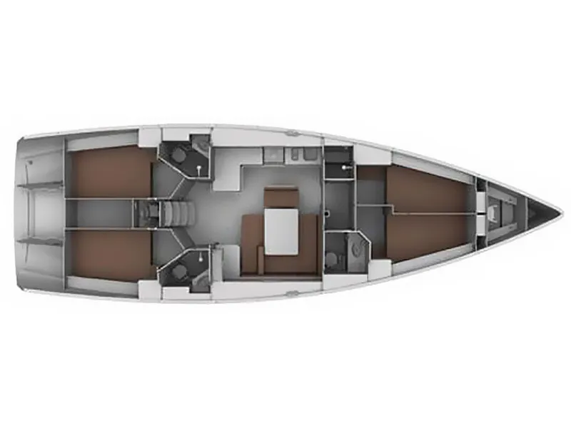 Floor plan of Meli, a Bavaria Cruiser 45 sailboat at Općina Sukošan, Croatia