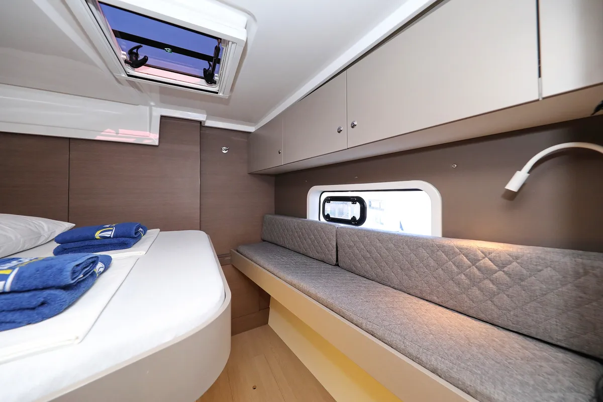 Cabin on Gonggong, a Bali Catspace catamaran at Grad Trogir, Croatia