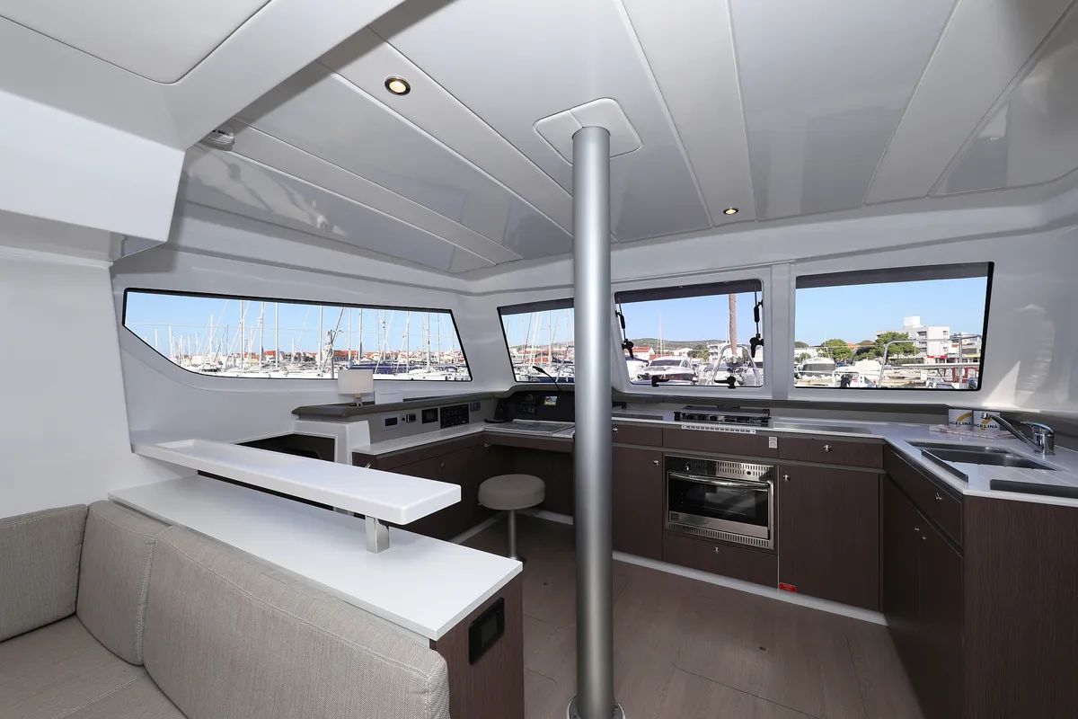 Galley of Gonggong, a Bali Catspace catamaran at Grad Trogir, Croatia