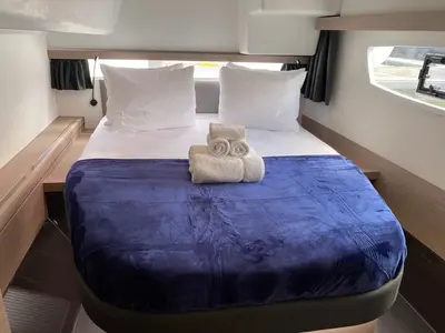Cabin on Hoppy Choppy, a Fountaine Pajot Isla 40 catamaran at Road Town, British Virgin Islands