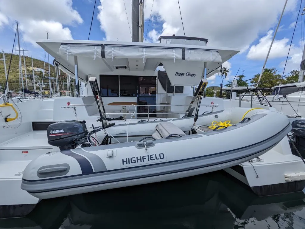 Hoppy Choppy, a Fountaine Pajot Isla 40 catamaran at Road Town, British Virgin Islands