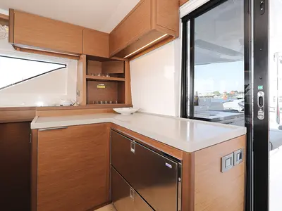 Galley of UGLY DUCK, a Lagoon 50 catamaran at Sukošan, Croatia
