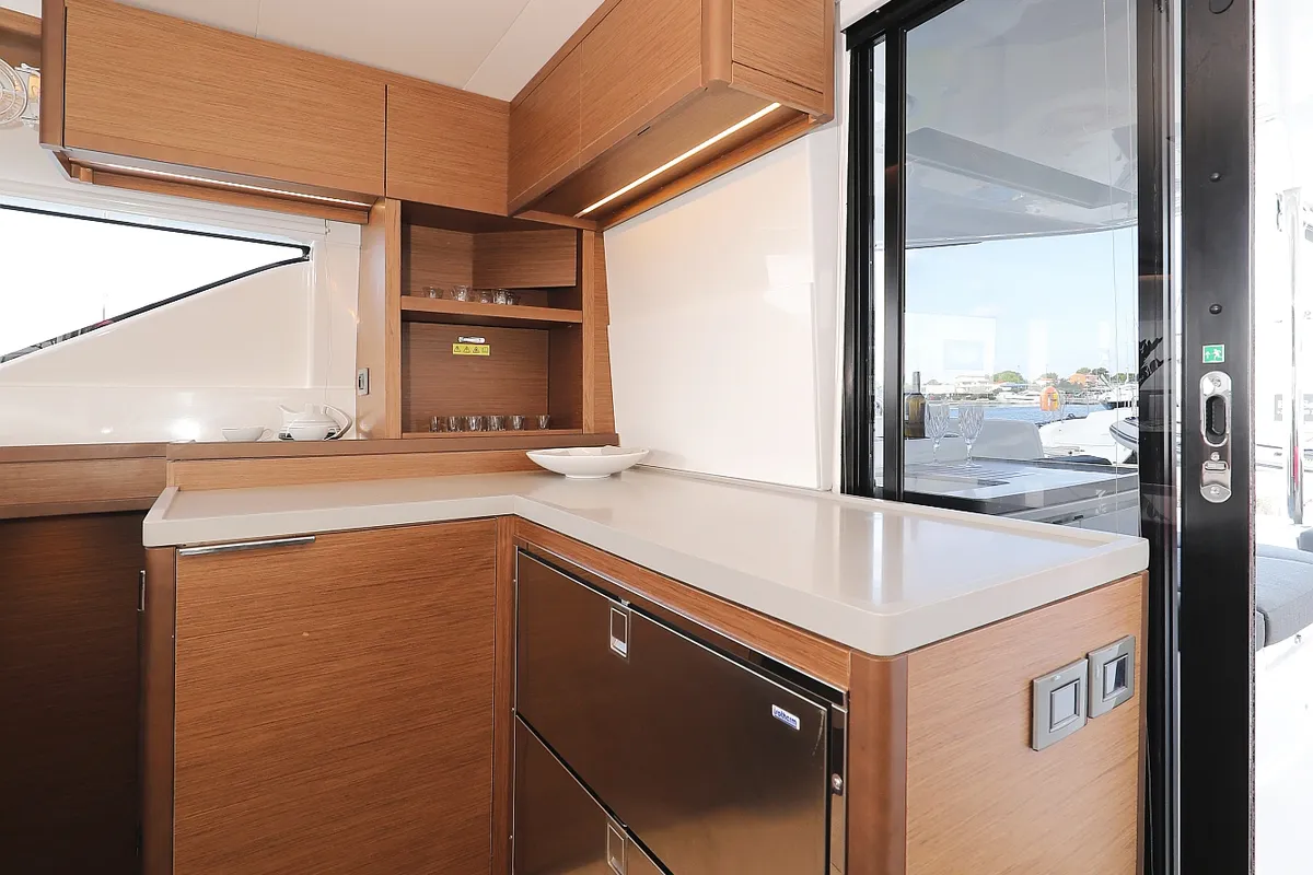 Galley of UGLY DUCK, a Lagoon 50 catamaran at Sukošan, Croatia