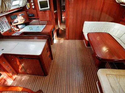 Salon of Katerina, a Ocean Star 58.4 sailboat at Athens, Greece