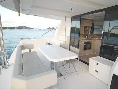 Deck of Moorings 403 PC Exclusive, a Leopard 40 PC catamaran at Road Town, British Virgin Islands