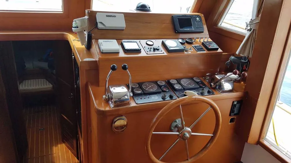 Cockpit of Sea Lion, a Custom Made Trawler HAMPTON 42 motor yacht at Zadar, Croatia
