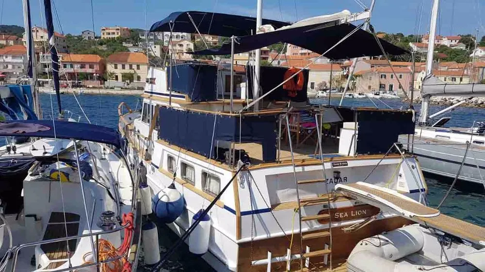 Exterior view of Sea Lion, a Custom Made Trawler HAMPTON 42 motor yacht at Zadar, Croatia