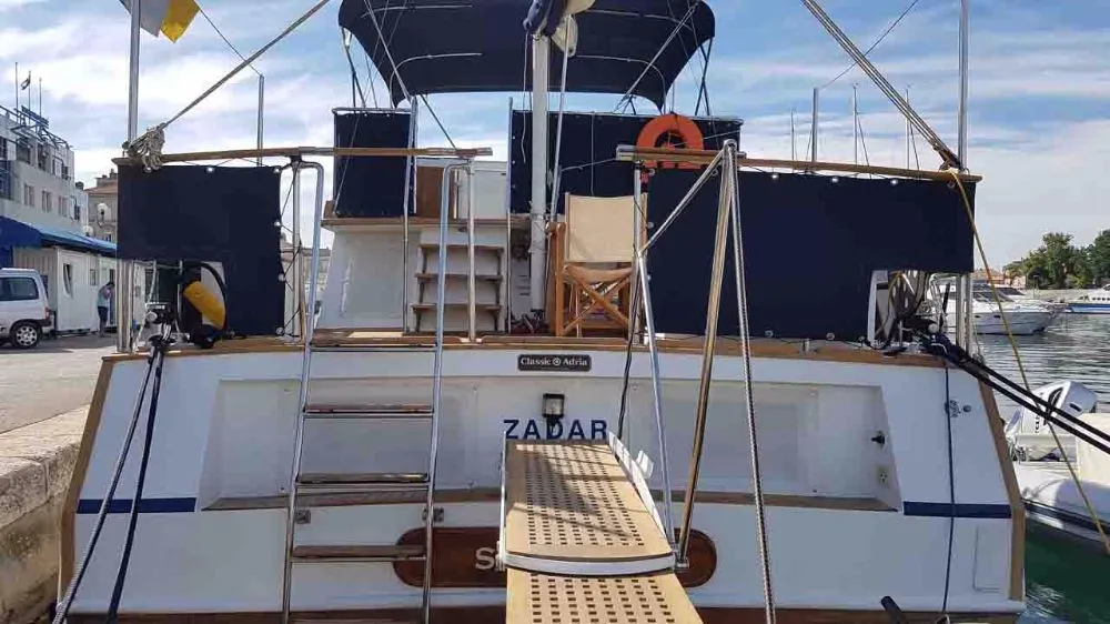 Deck of Sea Lion, a Custom Made Trawler HAMPTON 42 motor yacht at Zadar, Croatia