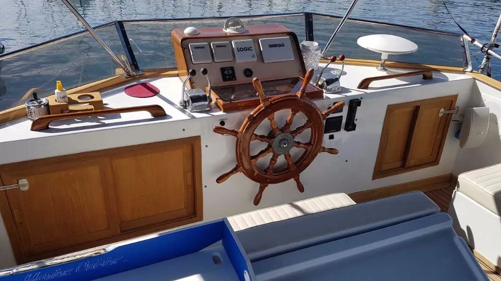 Cockpit of Sea Lion, a Custom Made Trawler HAMPTON 42 motor yacht at Zadar, Croatia