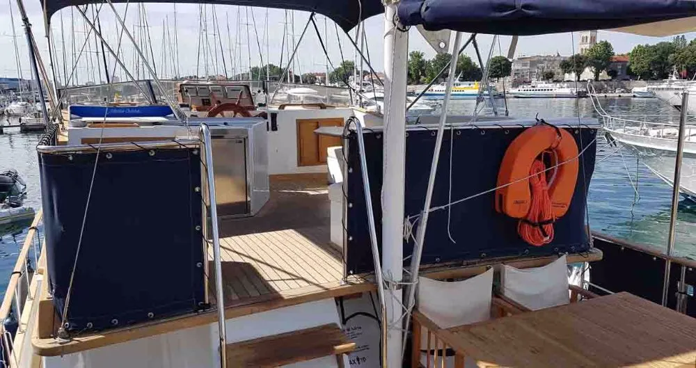 Deck of Sea Lion, a Custom Made Trawler HAMPTON 42 motor yacht at Zadar, Croatia
