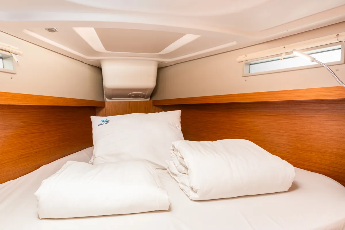 Cabin on Lieutenant Dan, a Dehler 38 SQ sailboat at Punat, Croatia