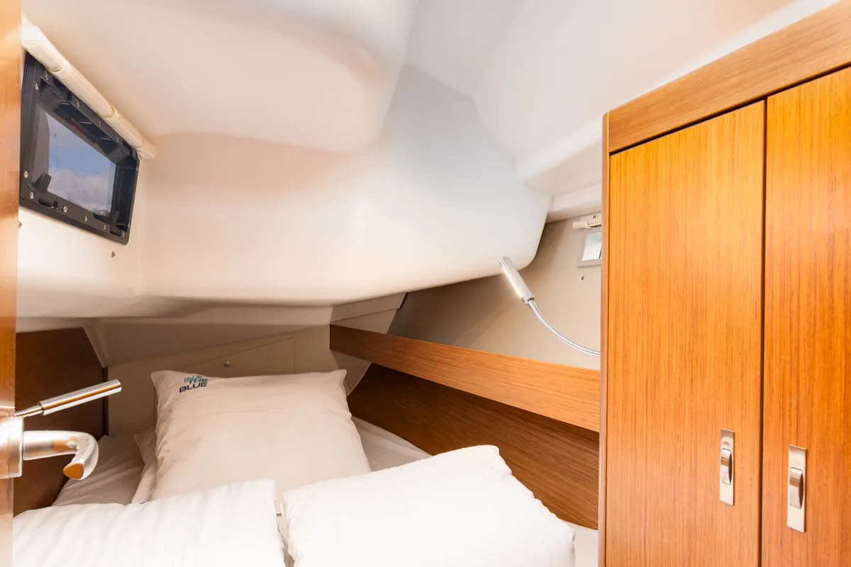 Cabin on Lieutenant Dan, a Dehler 38 SQ sailboat at Punat, Croatia