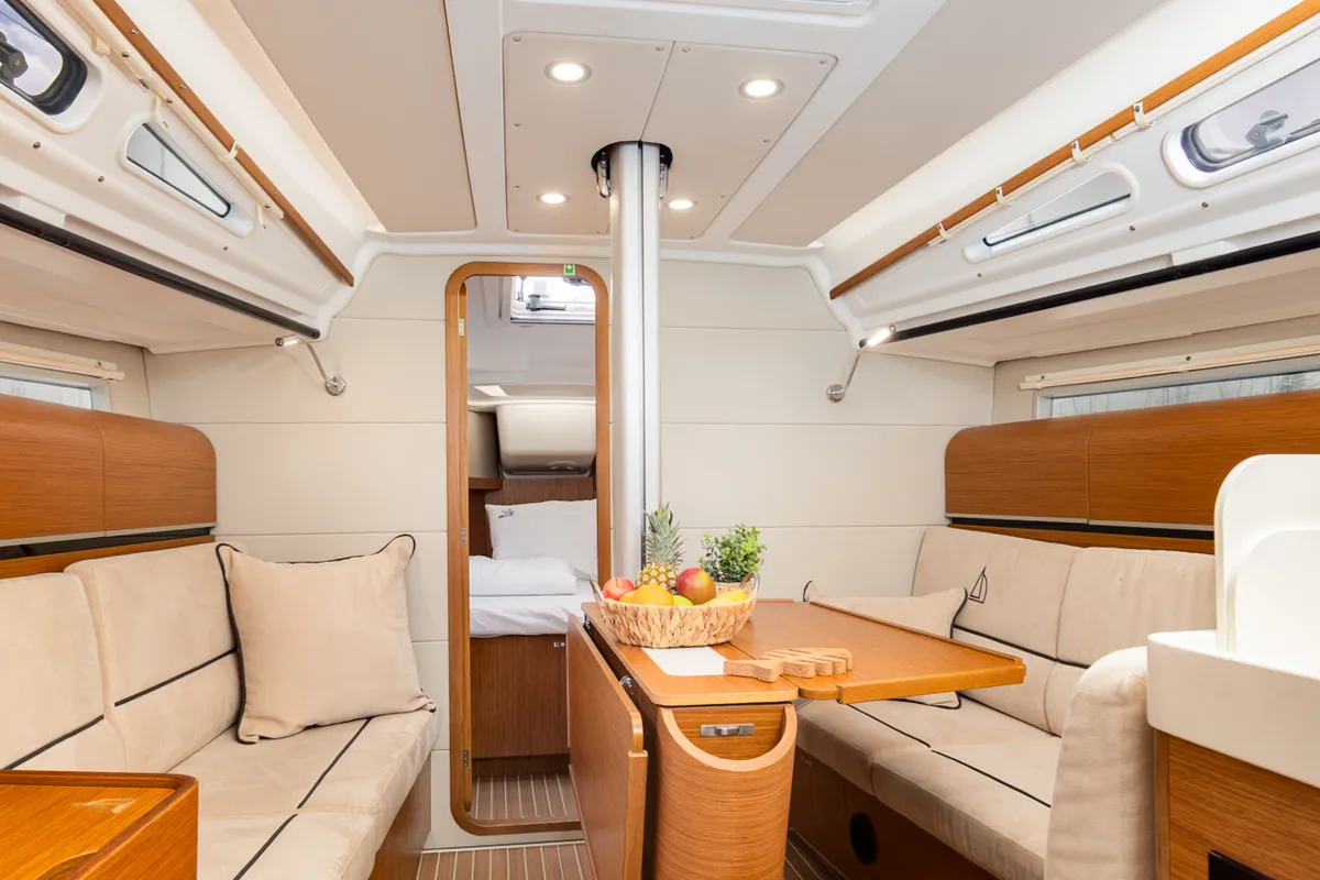 Salon of Lieutenant Dan, a Dehler 38 SQ sailboat at Punat, Croatia