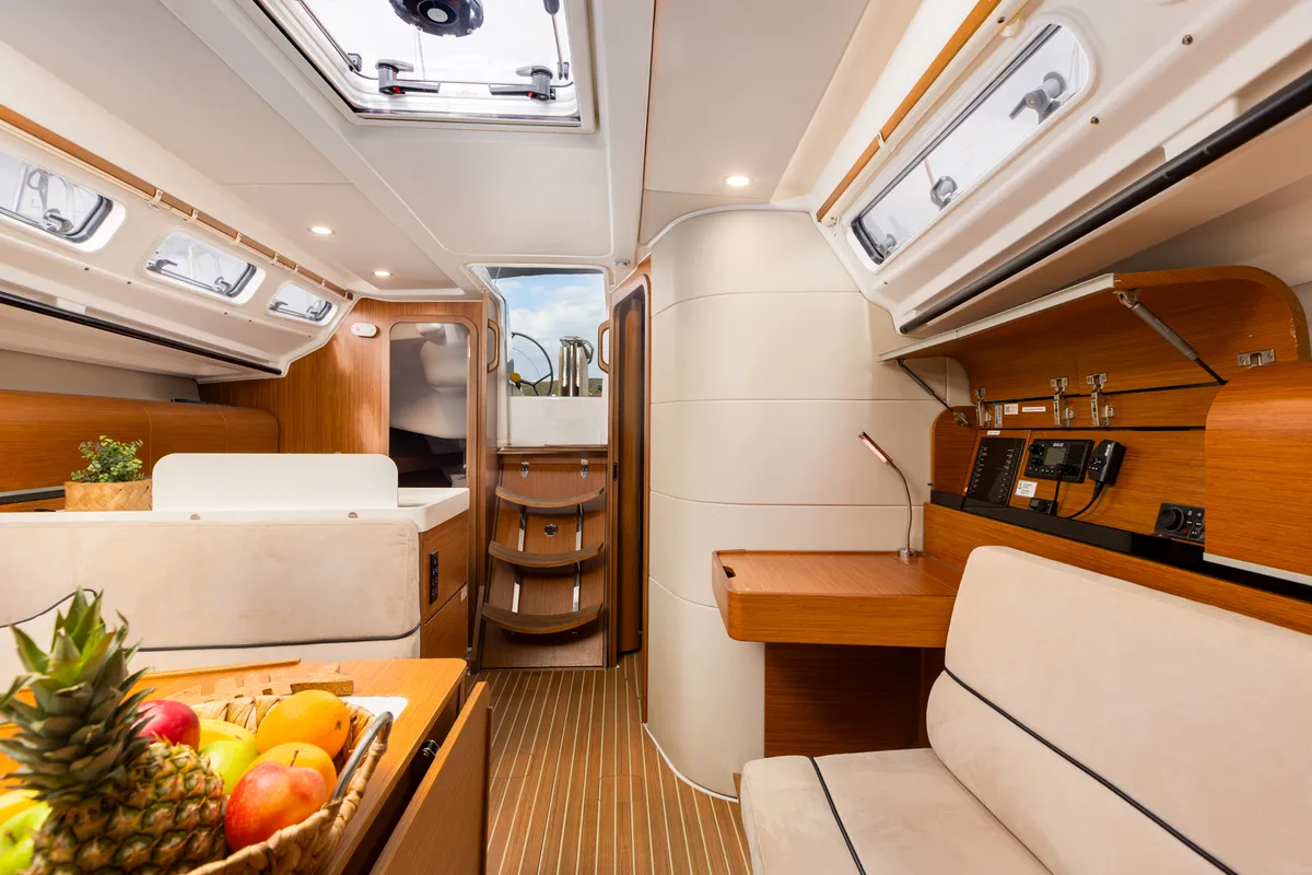 Salon of Lieutenant Dan, a Dehler 38 SQ sailboat at Punat, Croatia