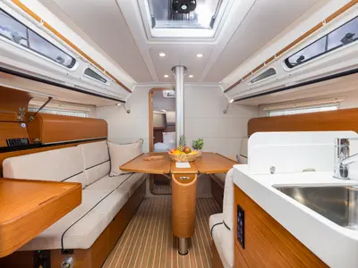 Salon of Lieutenant Dan, a Dehler 38 SQ sailboat at Punat, Croatia
