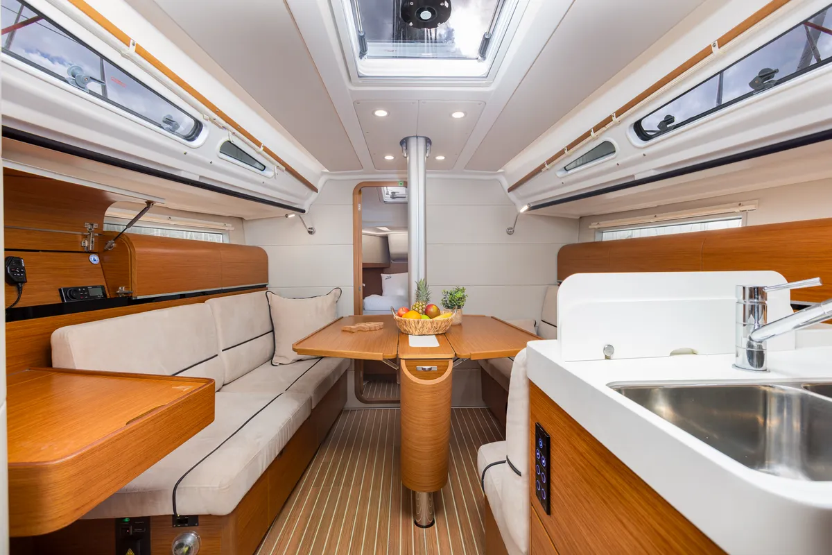 Salon of Lieutenant Dan, a Dehler 38 SQ sailboat at Punat, Croatia