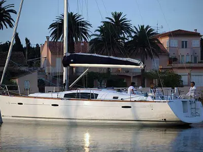 Exterior view of GOODBAR, a Beneteau Oceanis 43 sailboat at Lisbon, Portugal