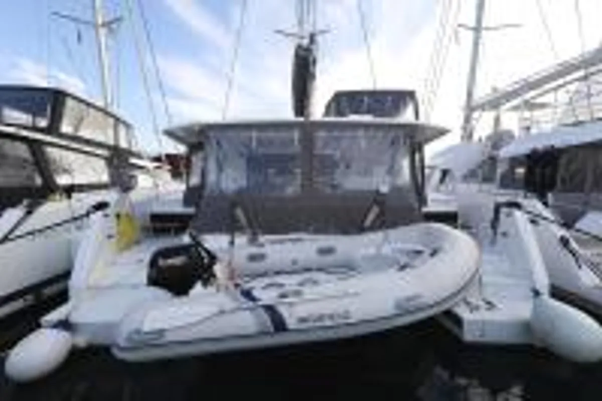 Deck of Discordia, a Fountaine Pajot Astrea 42 catamaran at Općina Sukošan, Croatia