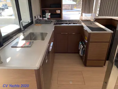 Galley of Diamond Seas, a Lagoon 46 catamaran at Athens, Greece