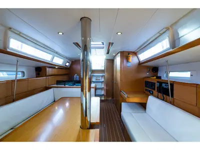 Salon of Amor Fati, a Jeanneau Sun Odyssey 379 sailboat at Municipal Unit of Lefkada, Greece