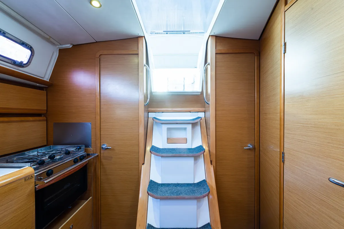 Amor Fati, a Jeanneau Sun Odyssey 379 sailboat at Municipal Unit of Lefkada, Greece