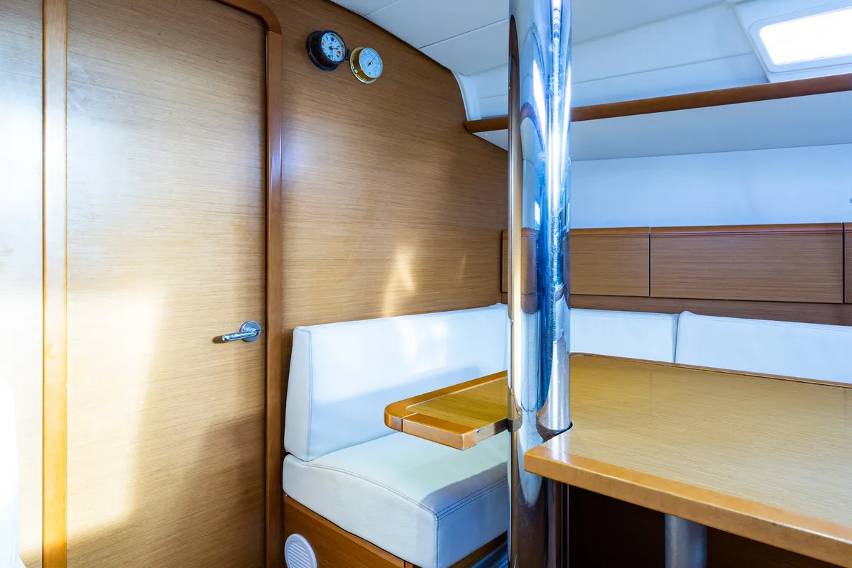 Salon of Amor Fati, a Jeanneau Sun Odyssey 379 sailboat at Municipal Unit of Lefkada, Greece
