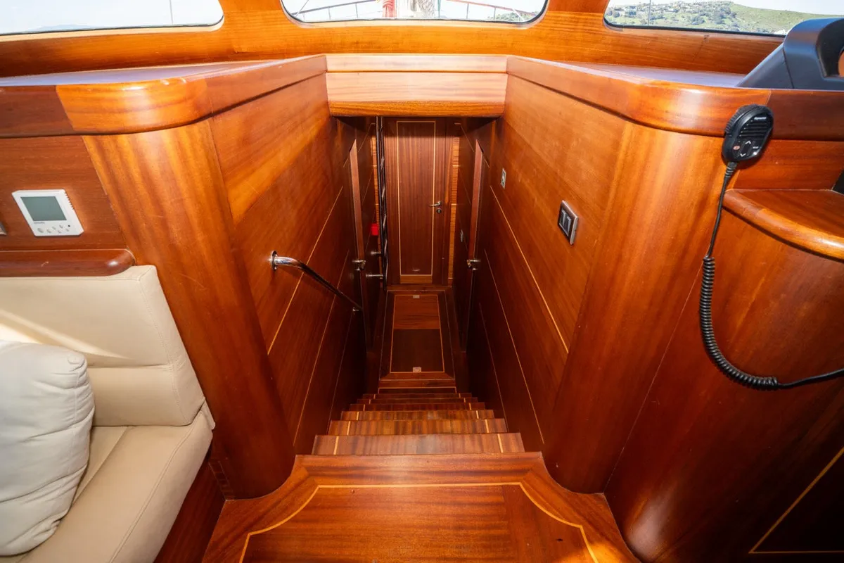 Deck of Gulet Custom built 183, a sailboat at Bodrum, Turkey
