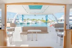 Deck of Imi Ola, a Seawind 1260 catamaran at Central Abaco, Bahamas