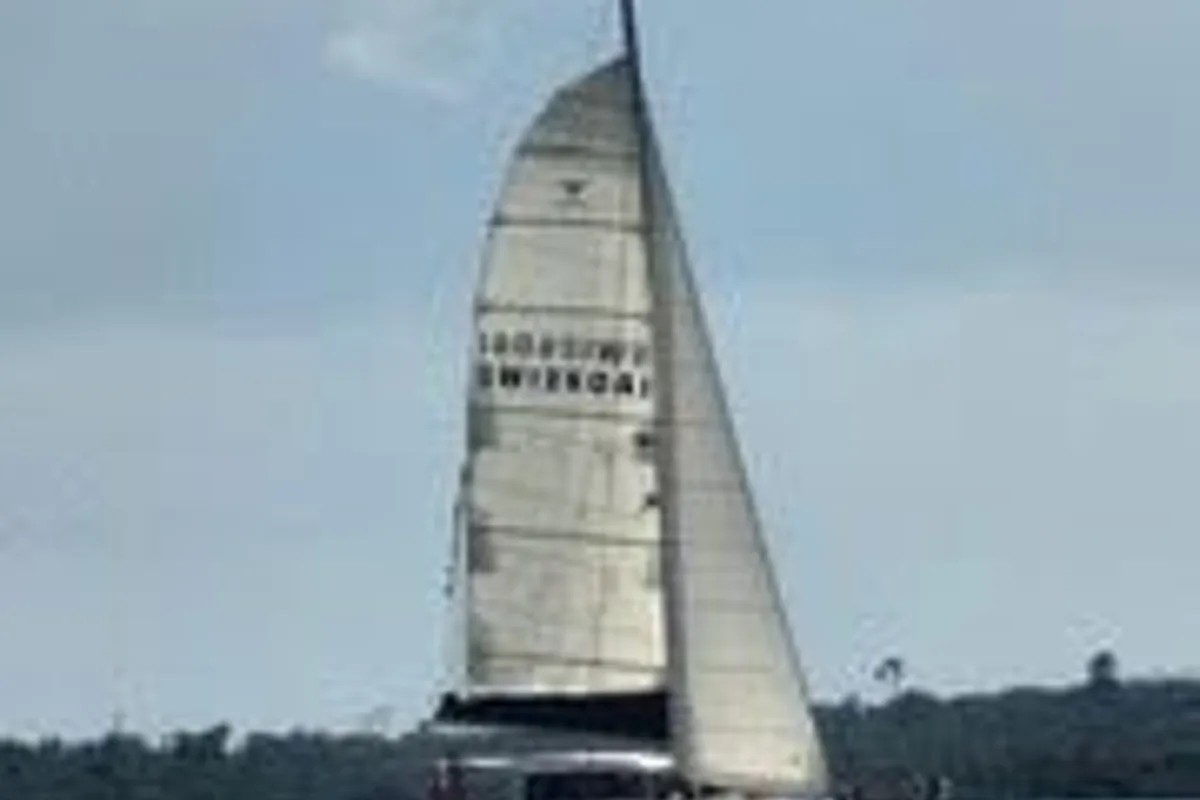 Exterior view of Imi Ola, a Seawind 1260 catamaran at Central Abaco, Bahamas