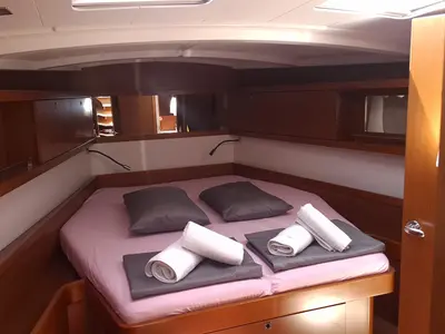 Cabin on Rumba, a Beneteau Oceanis 45 sailboat at Herceg Novi, Montenegro
