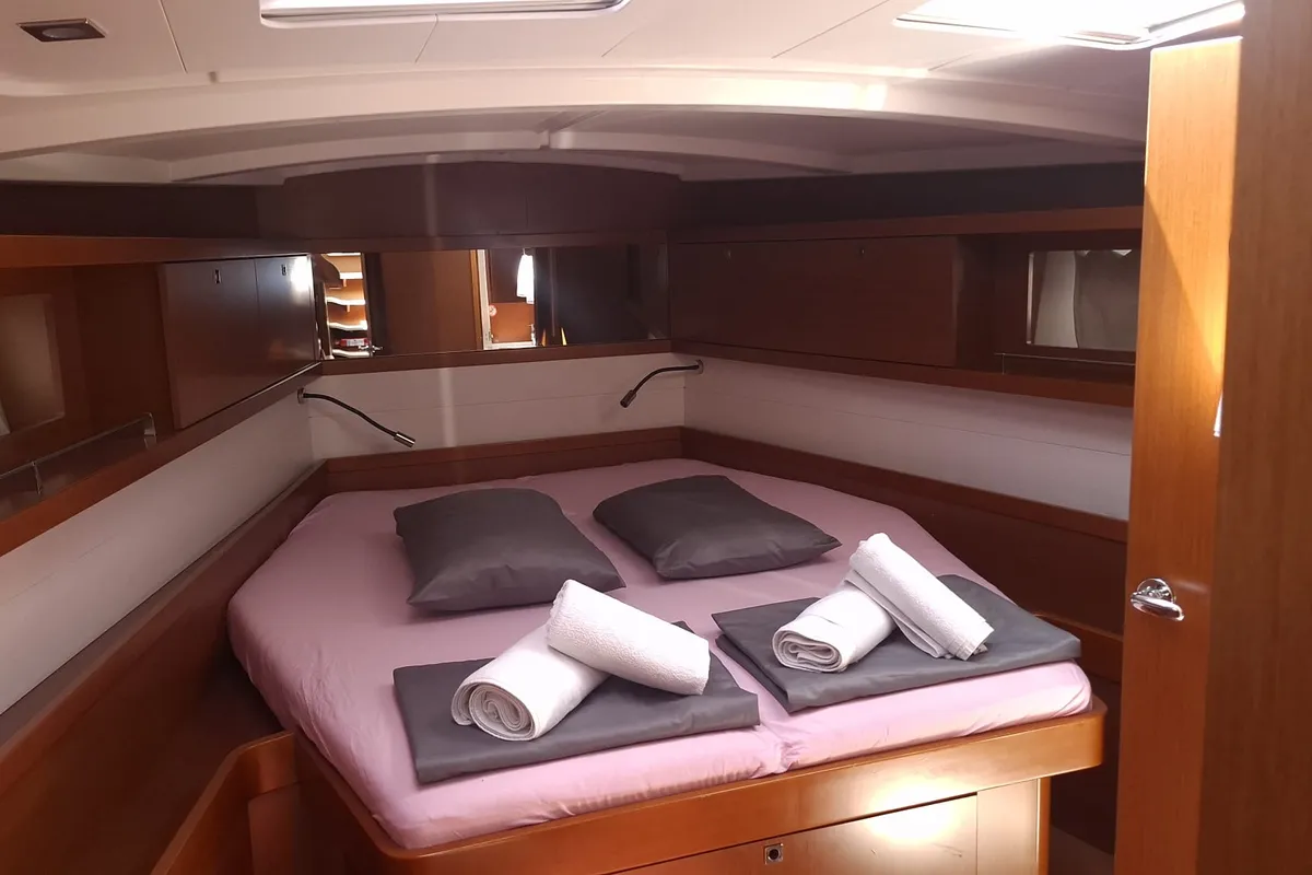 Cabin on Rumba, a Beneteau Oceanis 45 sailboat at Herceg Novi, Montenegro