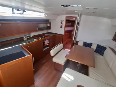 Galley of Rumba, a Beneteau Oceanis 45 sailboat at Herceg Novi, Montenegro
