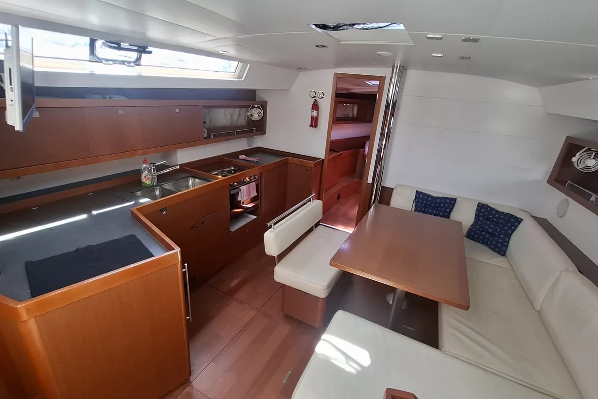 Galley of Rumba, a Beneteau Oceanis 45 sailboat at Herceg Novi, Montenegro