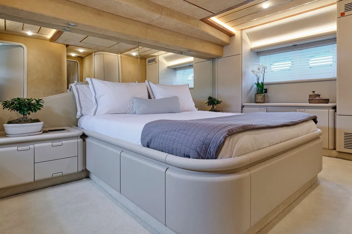 Apeiron Blue, a Ferretti 80 motor yacht at Lavreotiki Municipal Unit, Greece