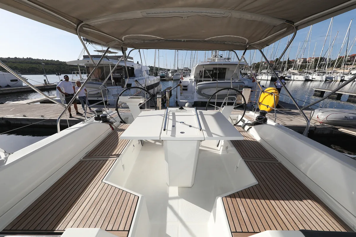 Deck of Air 1, a Beneteau Oceanis 51.1 sailboat at Grad Trogir, Croatia