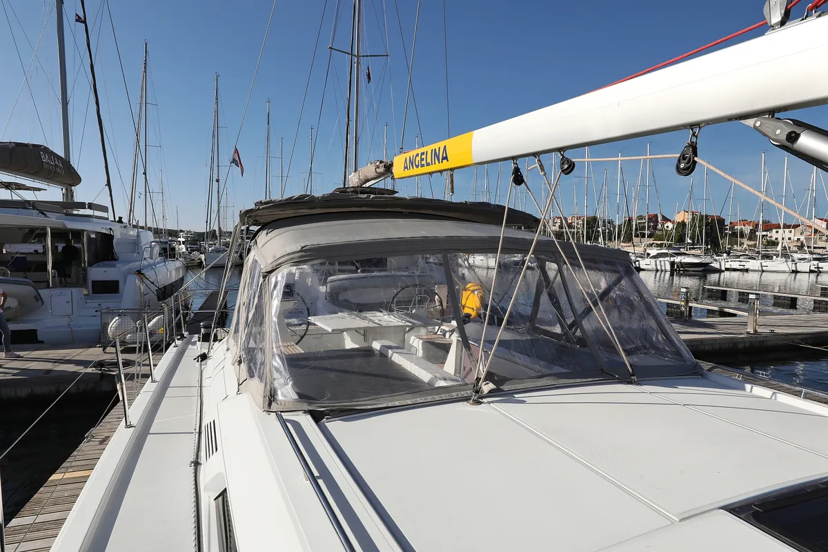 Exterior view of Air 1, a Beneteau Oceanis 51.1 sailboat at Grad Trogir, Croatia