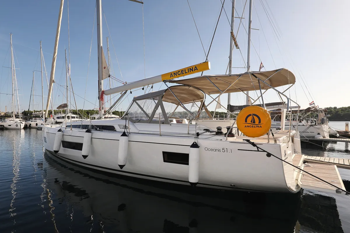 Exterior view of Air 1, a Beneteau Oceanis 51.1 sailboat at Grad Trogir, Croatia