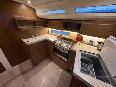Galley of Noi, a Beneteau Oceanis 40.1 sailboat at Marmaris, Turkey