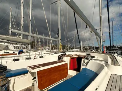 Deck of Alexandria, a Ocean Star 58.4 sailboat at Athens, Greece