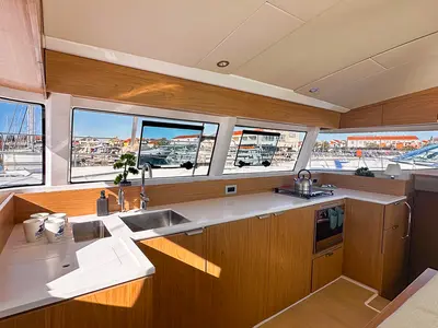 Galley of Aussie, a Bali Catsmart catamaran at Pirovac, Croatia