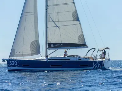 Hermes, a Dufour 530 sailboat at Municipal Unit of Rhodes, Greece